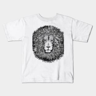 Majestic lion - black and white Kids T-Shirt